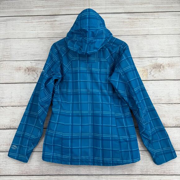 Columbia Plaid Omni Tech Snowboard Ski jacket Womens Medium Blue Interchange - Picture 2 of 16